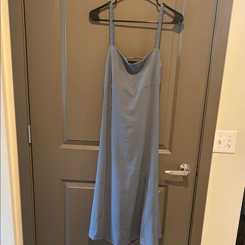 Slate Blue Mid Length Dress